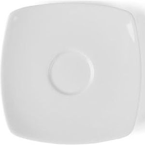 Holst Porzellan FD 013 Set van 6 vierkante schoteltjes M38 porselein, 13 x 13 x 1,5 cm, wit