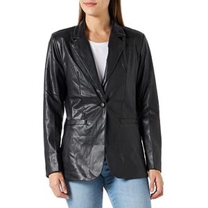 PIECES Blazer Pcnicole Ls Pu en cuir synthétique pour femme, Noir, M