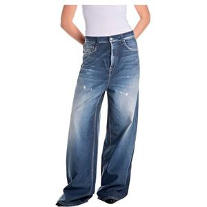 Replay Jean baggy surdimensionné Margott AI Wash pour femme, Bleu foncé (007), 26W / 30L