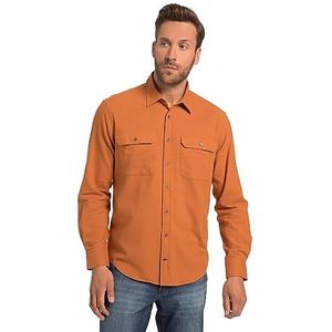 JP 1880 Chemise en flanelle à manches longues et col Kent pour homme, grande taille, taille L-8XL, coupe moderne 819746, Orange rouille., 6XL