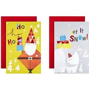 Hallmark Kerstkaarten – 12 kaarten in 2 schattige moderne designs