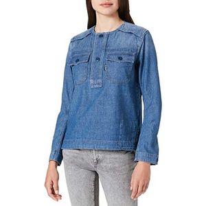 G-STAR RAW werkshirt dames, Blauw (Faded Aegean Blue C611-C245)