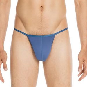 Hom Plume G-string ondergoed voor heren (1 stuk), Denim Blauw