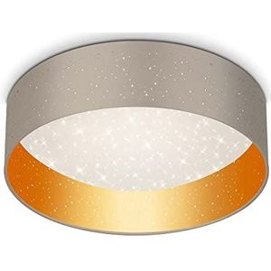 BRILONER Leuchten LED plafondlamp met sterrendecoratie 18 W, 2200 lumen, 4000 K, taupe, goud, ø 40 cm