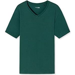 Schiesser Schlafshirt Kurzarm V-ausschnitt - Mix + Relax Pijama-top voor heren, Donkergroen_178937