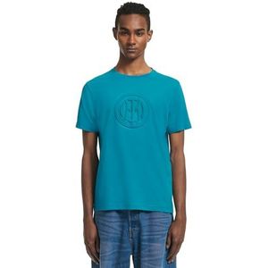 FC Internazionale Milano S.p.A. Embossed Collection, T-Shirt Inter Homme, Bleu Pétrole, S