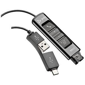 Poly – DA85 USB-A/USB-C digitale adapter – werkt met headsets voor Poly Quick Disconnect (QD) contactcenters en Avaya, Genesys en Cisco Contactcentrum-platforms