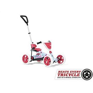 BERG Karting Buzzy 2-in-1 Bloom | met een duwstang, pedaalkart, gokart, verstelbare zitting, EVA-banden, pedaalkart voor kinderen, fiets en voertuig voor kinderen van 2 tot 5 jaar, blauw