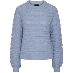 PIECES Pcjayda Ls Pull en tricot à col rond pour femme, Hydrangea, XL