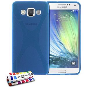 Muzzano Zachte beschermhoes voor Samsung Galaxy A5 [Le X Premium] [blauw] + stylus en reinigingsdoekje van Muzzano® - ultieme bescherming voor uw Samsung Galaxy A5