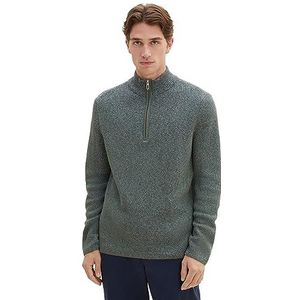 TOM TAILOR 1038243 heren sweater, 32741 - Green Blue Mouline