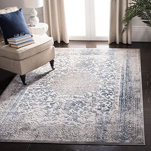 Safavieh Invista INV499 tapijt voor binnen en buiten, rechthoekig, geweven, 122 x 183 cm, grijs/blauw