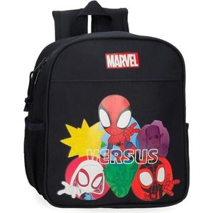 Marvel Versus Spidey Bagage - Messenger Bag voor jongens, zwart., Voorschoolse rugzak aanpasbaar aan trolley