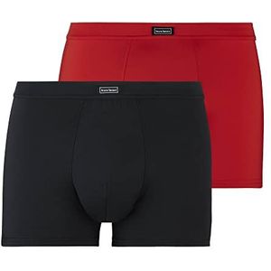 bruno banani Retro shorts voor heren (verpakking van 2 stuks), Rood/Zwart