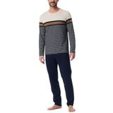 Schiesser Schlafanzug Lang - Casual nachtkleding, pyjamaset voor heren, Nachtblauw_181927
