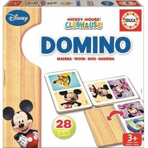 Educa Domino van hout - Mickey en Minnie - 28 delig - Vanaf 3 jaar