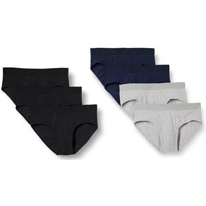 Amazon Essentials Lot de 7 culottes en jersey de coton pour homme (disponibles en grandes tailles larges), noir/bleu marine/gris chiné, grande taille 5XL