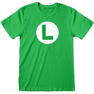 Heros Inc T-shirt voor heren, Super Mario Bros. Luigi L, meerkleurig, één maat, Meerkleurig