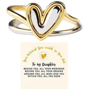 Liefdesring voor mijn dochter, geestelijke gezondheid ring, liefdesring, cadeau ring voor iemand die een moeder verloor set ringen voor vrouwen, Metaal