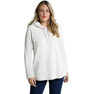 Ulla Popken Sweatshirt, capuchon, vlamgaren, lange mouwen, bio-katoen damessweatshirt, Bunny Grijs
