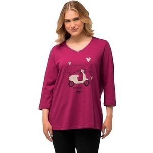 Ulla Popken T-shirt classique Ciao Bella Print pour femme, rouge, 48-50