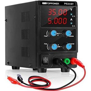 Laboratoriumvoeding 0-35 V, 0-5 A DC, verstelbaar, met 4-cijferig led-display, elektronische reparatie, doe-het-zelvers en voertuigelektronica.