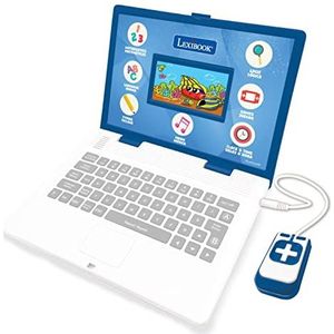 Lexibook Educatieve en tweetalige laptop Spaans/Engels speelgoed voor kinderen met 130 leeractiviteiten, spelletjes en muziek, blauw, kleur