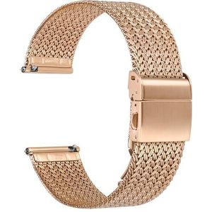 WOCCI Elite Metalen horlogeband voor dames en heren, geweven mesh, 316L roestvrij staal, snelsluiting, vouwsluiting, bandbreedte 14 mm, 16 mm, 18 mm, 20 mm, 22 mm, 18 mm