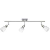 BRILLIANT Lamp Sofia 3 lampen van ijzer-/chroom/wit | 3x D45, E14, 40W, geschikt voor druppellampen (niet meegeleverd) | A++ tot E | zwenkkoppen