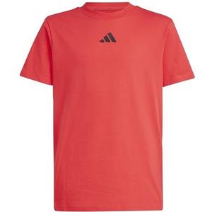 adidas Mixte enfant ESSENTIALS T-SHIRT, pure ruby/black, 11-12 Years