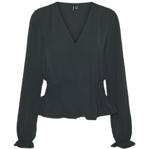 VERO MODA VMALVA L/S Smock Top WVN GA, Scarab, M