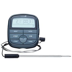 MasterClass Digitale kookthermometer, zwart met 24-uurs timer