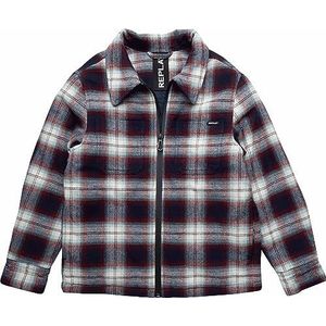 Replay Sb8203 Hemdjas voor jongens, 010 wit/blauw/rood geruit, 12 jaar