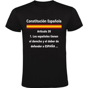 RBR Katoenen T-shirt Art.30 Spaanse grondwet Spanjaarden hebben het recht en de plicht om Spanje te verdedigen Maat XL