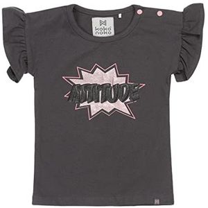 Koko Noko Koko Noko T-shirt voor meisjes - donkergrijs - Ruffles T-shirt voor meisjes, grijs.