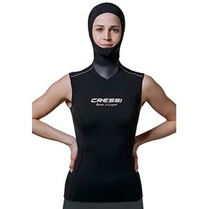 Cressi Base Layer Hood Vest Lady 2,5/5 mm onderpak met geïntegreerde capuchon vrouwen, zwart, S