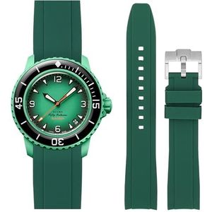 Stanchev Swatch x Blancpain Fifty Fathoms Zachte rubberen reservearmband, waterdicht, 22 mm, met gereedschapsset voor installatie en verwijdering (voor dames en heren)