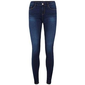 VERO MODA Vmseven Slim Fit Jeans voor dames, normale tailleband, Donkerblauw denim