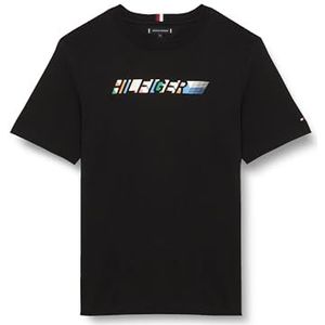 Tommy Hilfiger Multicolour Hilfiger Tee Mw0mw34419 T-shirts met korte mouwen voor heren, Zwart