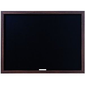 Bi-Office Optimum - Krijtbord, zwart, 60 x 45 cm, MDF frame walnoot