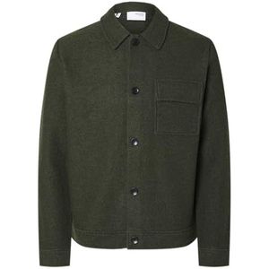 SELECTED HOMME Slhnealy Ls Knit Shirt Jacket Noos Cardigan Heren (1 stuk), Bruin