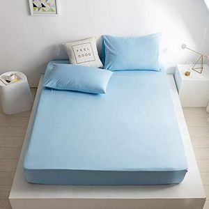 Good Nite Hoeslaken, zacht en ademend, machinewasbaar, voor enkel-, dubbel-, kingsize en superkingsize bed, 25 cm diep (blauw, kingsize)
