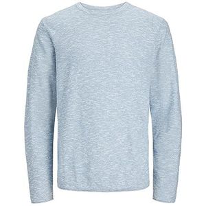 JACK & JONES Jjelinen gebreide herentrui met ronde hals, Lichtblauw jeans