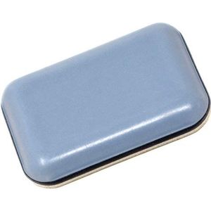 Adsamm® Adsamm® PTFE-glijders, 16 stuks, 24 x 34 mm, grijs en blauw, rechthoekig, hoogwaardige zelfklevende pads
