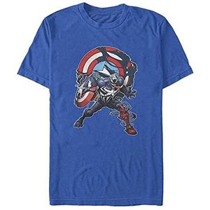 Marvel Captain Venom Organic W-symbool, helder blauw, XXL, Helder blauw