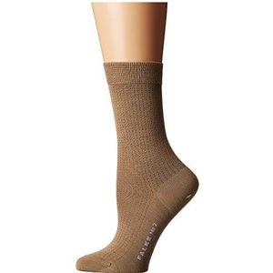FALKE #2 zijden sokken dames zwart grijs vele andere kleuren versterkte sokken ademend dun gestippeld 1 paar, Beige (Brownie Me 4170)