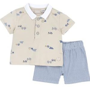 Chicco Completo In Katoen: T-shirt E Pantaloncini Jumpsuit Baby Jongens (1 stuk), Natuurlijk licht
