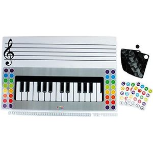 HenBea 1094 Pentapiano, keyboard, piano, pentagram, hanger voor kinderen, voor het verbinden van muzieknoten met toetsenbord en pentagram, solfé-concepten en afspelen van noten.