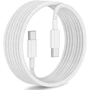 FusionCharge-kabel, USB C naar USB C, 60 W, PD3.0, katoen, gevlochten, kabel type C, snel opladen, voor iPhone 15/15 Pro/15 Pro Max, voor Macbook, Pad Pro/Mini, voor Samsung S23/S22 (FusionCharge 2 m)