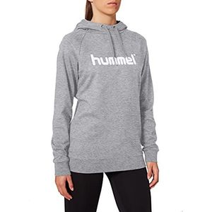 hummel GO Cotton Hoodie voor dames met logo, Grijze mix